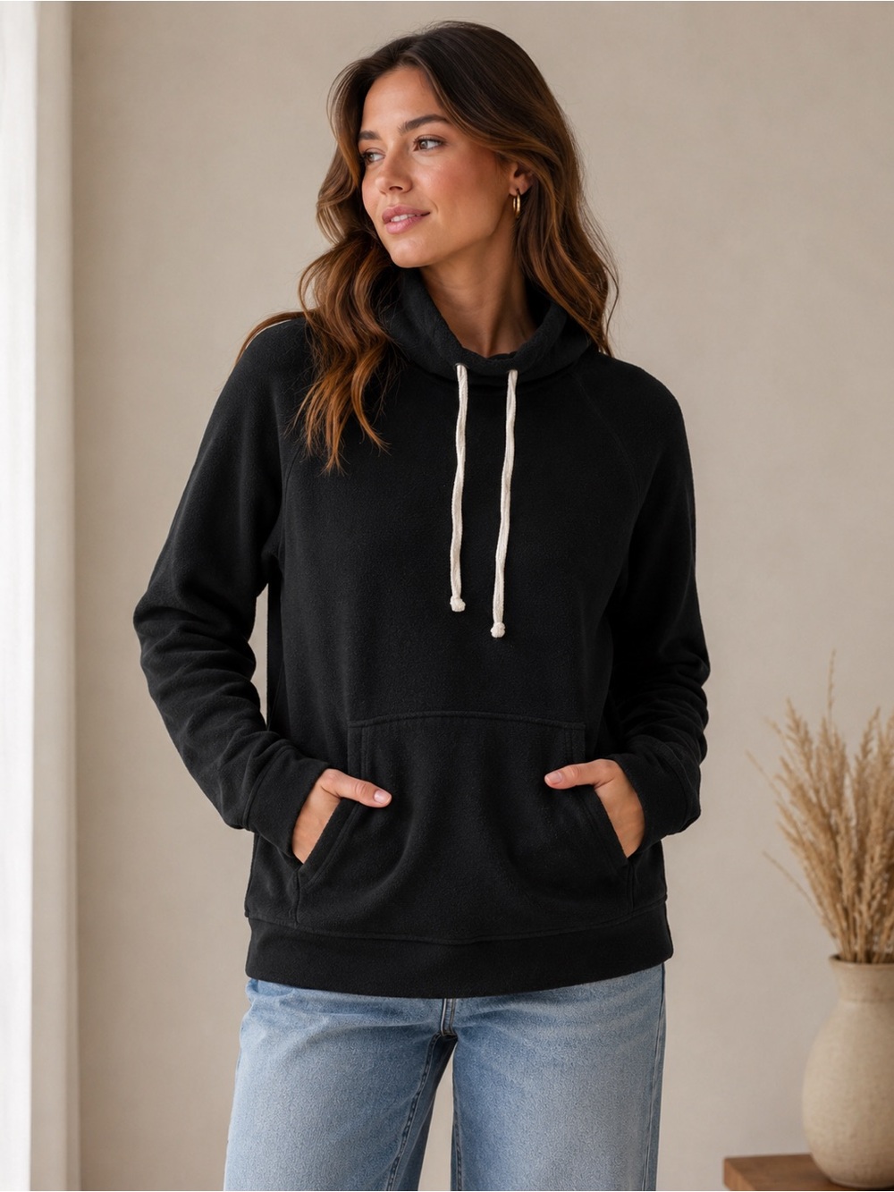 Roots Cowl Neck Fleece Hoodie